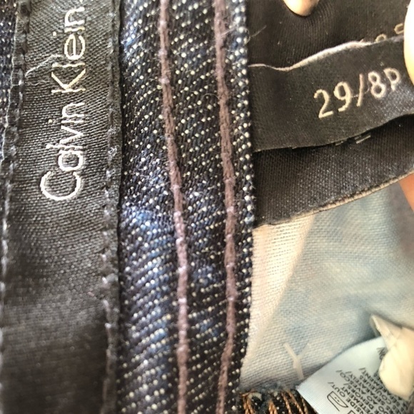 Calvin Klein Women’s Wide Flare Dark Denim Jeans. - Picture 6 of 11